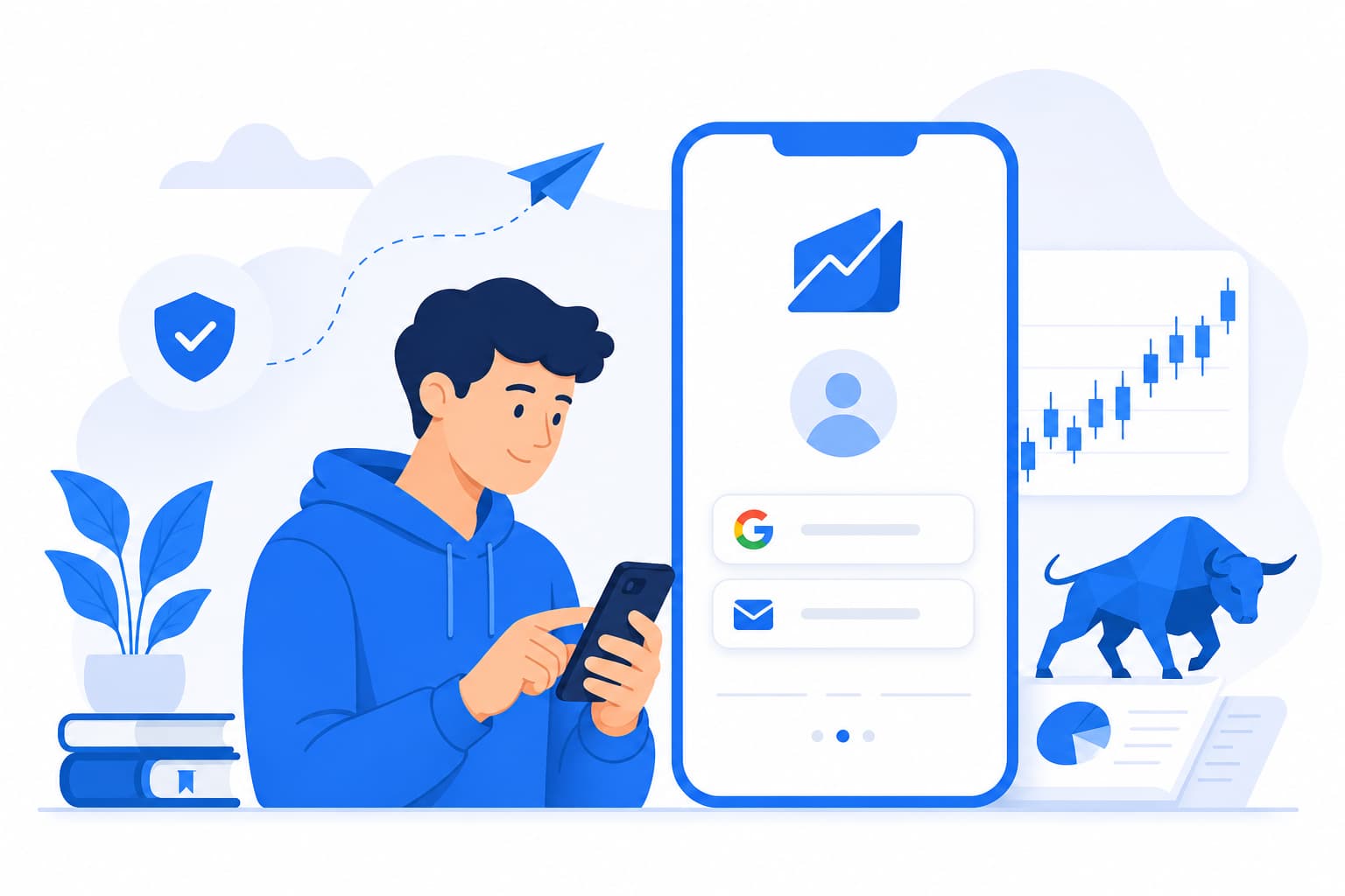 Illustration of signing up for a free DemoTrader paper trading account